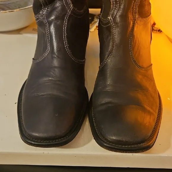 Mark Nason Black and Brown Embellished Long Zipper Boots - Picture 4 of 8